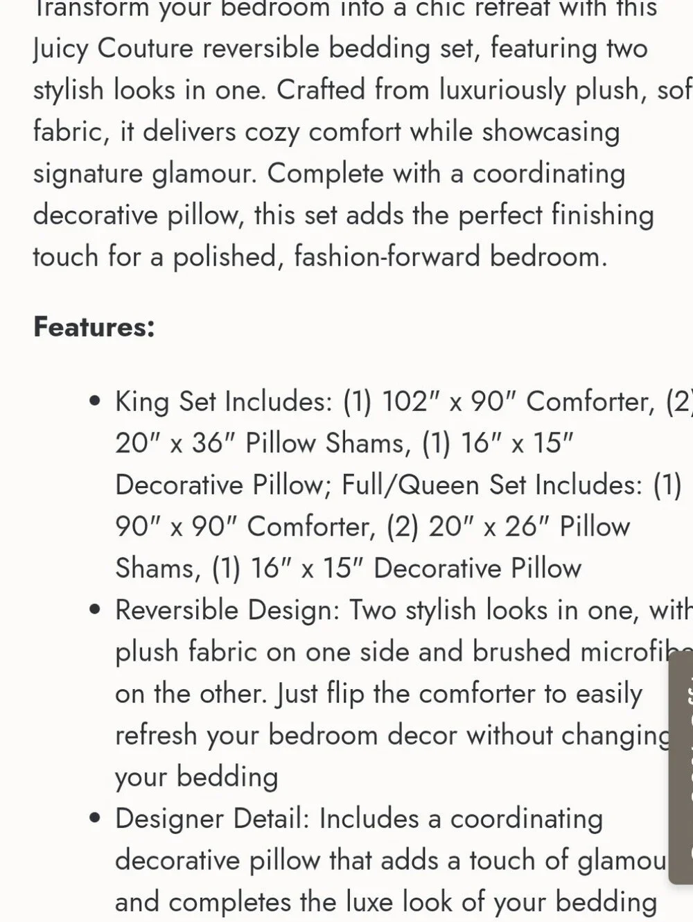 Juicy Couture Home Plush Leopord Hearts Comforter Set- Queen